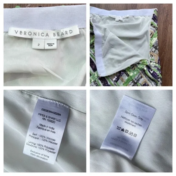 NWOT VERONICA BEARD Brent EMBELLISHED sequin midi skirt mermaid 2 - Picture 14 of 17